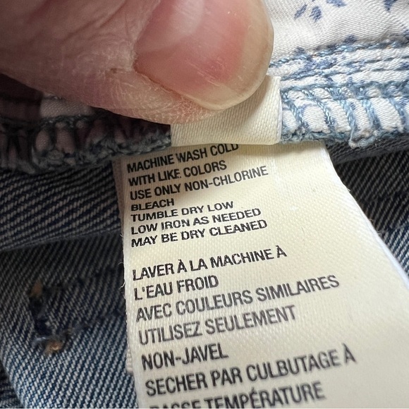 WE THE FREE FREE PEOPLE CROPPED JEANS FRAY HEM RIGID DENIM MED WASH BLUE 29 - Picture 11 of 12